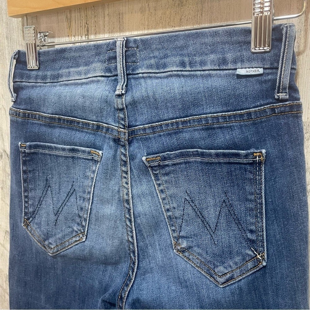 Mother High Waisted Looker Ankle Fray Jeans-Not Rough Enough Medium Wash size 24 - Picture 11 of 16